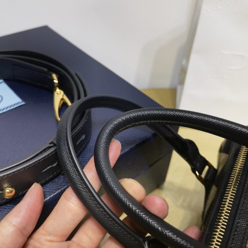 Prada 刺绣织物手袋袋波士顿包