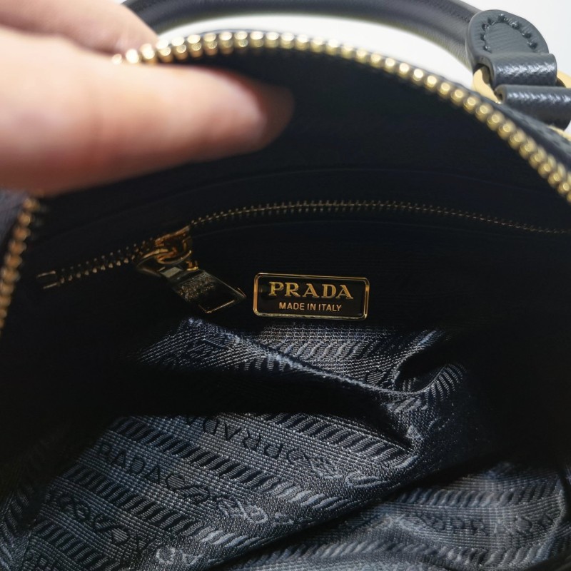 Prada 刺绣织物手袋袋波士顿包