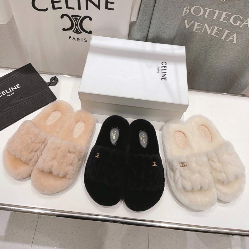 Celine Fur Slippers