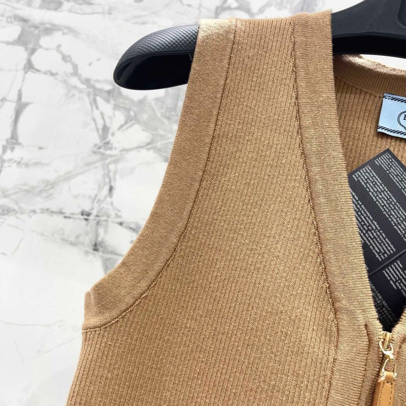 Prada V Collar Zipper Singlet