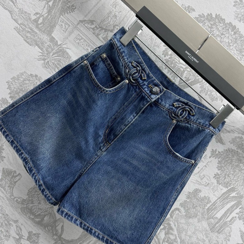 Chanel Denim Vest & Shorts Set