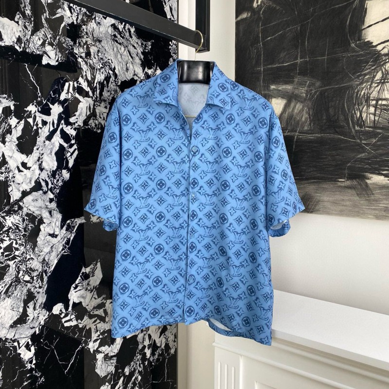 LV Unisex Silk Shirt & Shorts Set