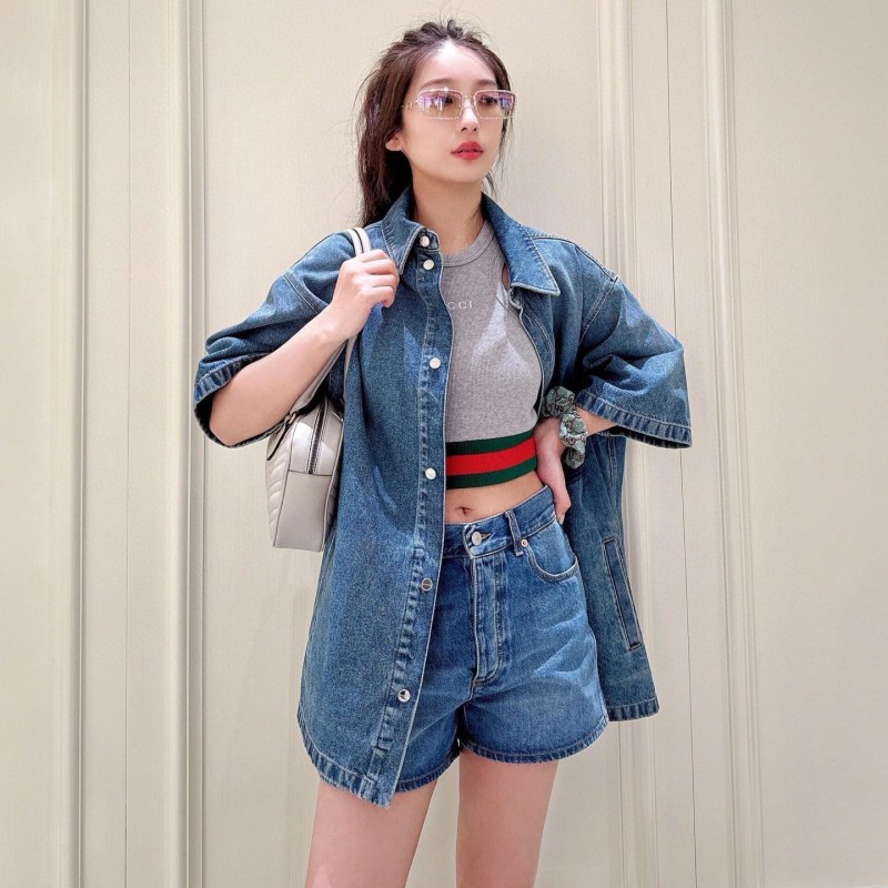 Gucci Unisex Denim Jacket & Shorts