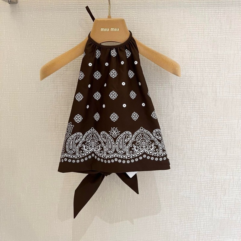 Miumiu Halther Neck Shirt & Skirts Set