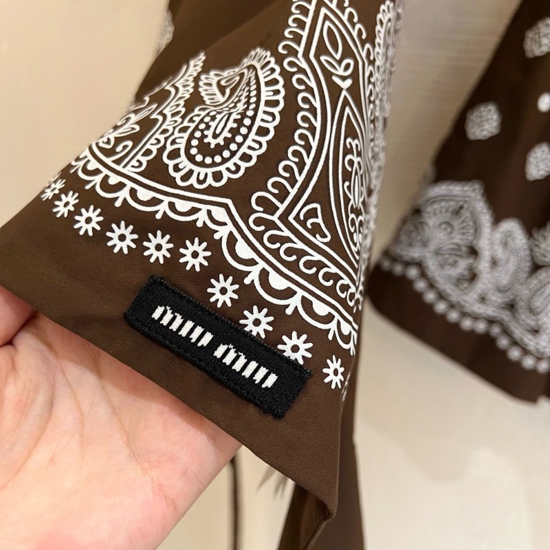 Miumiu Halther Neck Shirt & Skirts Set