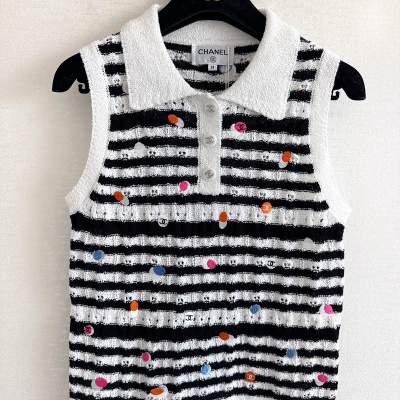 Chanel Sleeveless Polo Tee