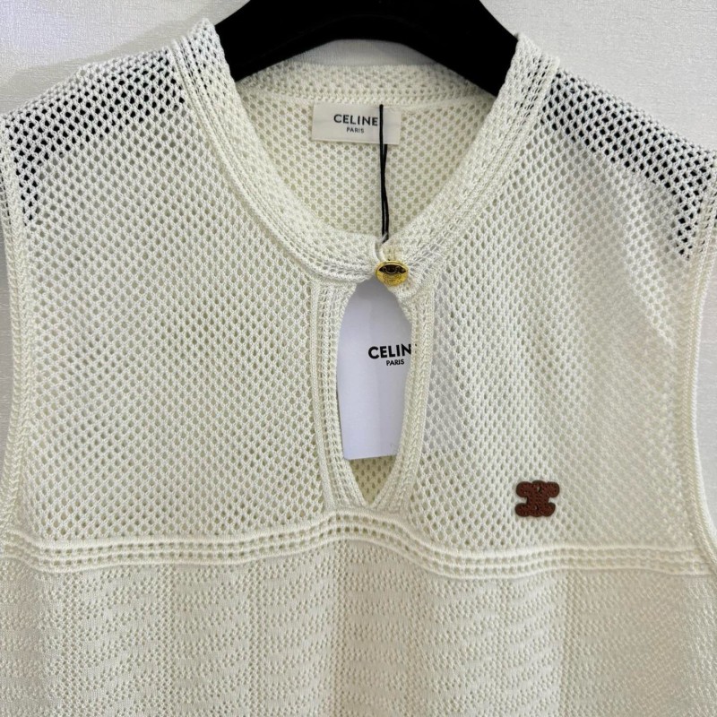 Celine Hollow Sleeveless Shirt