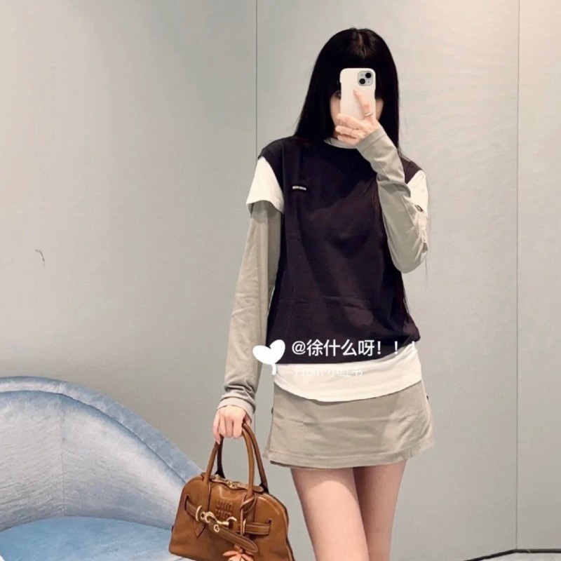 MiuMiu Unisex 3pcs Long Sleeves Tee