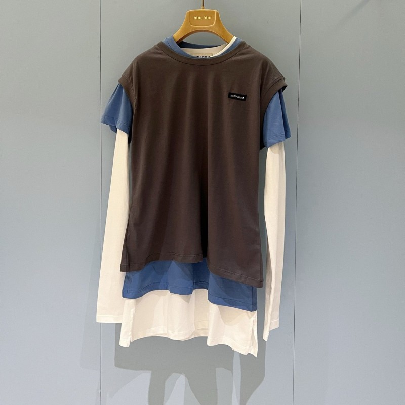 MiuMiu Unisex 3pcs Long Sleeves Tee