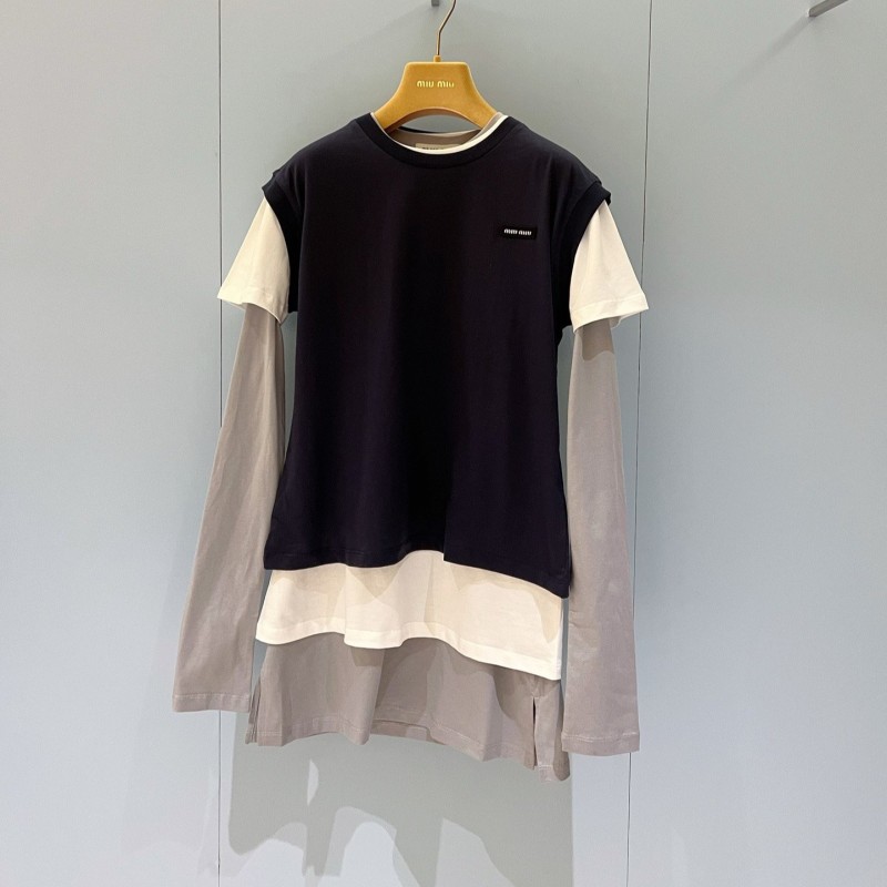 MiuMiu Unisex 3pcs Long Sleeves Tee