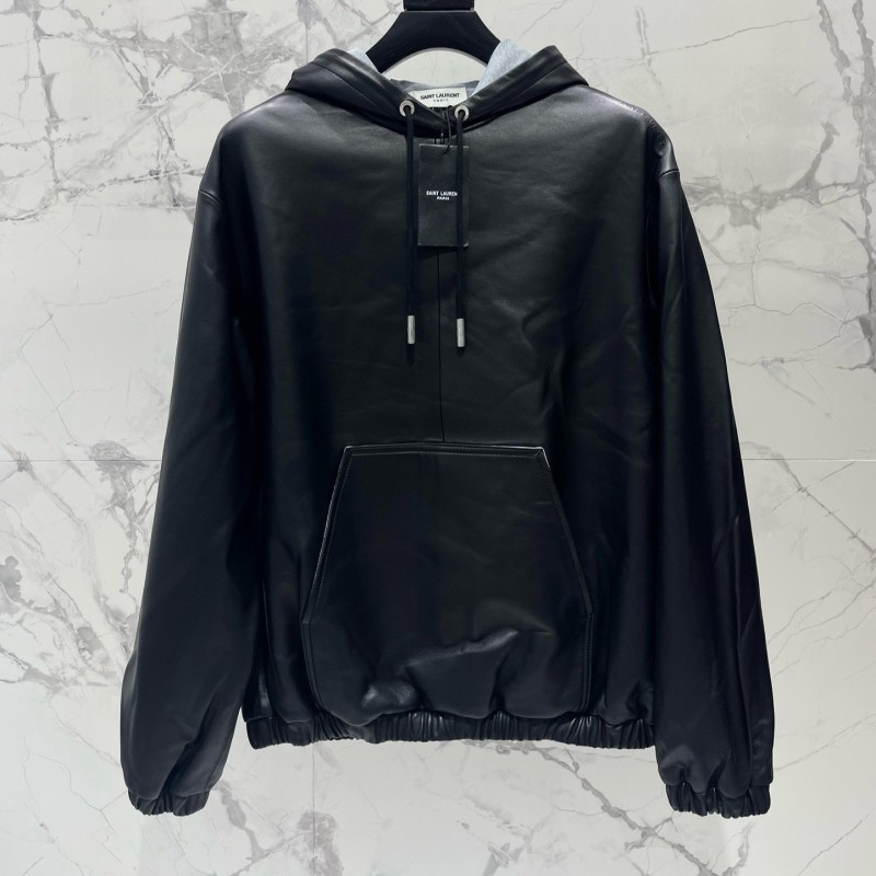 YSL Unisex Leather Hoodie