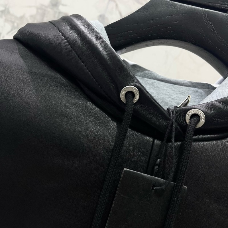 YSL Unisex Leather Hoodie