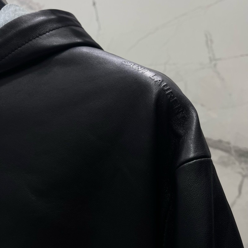 YSL Unisex Leather Hoodie