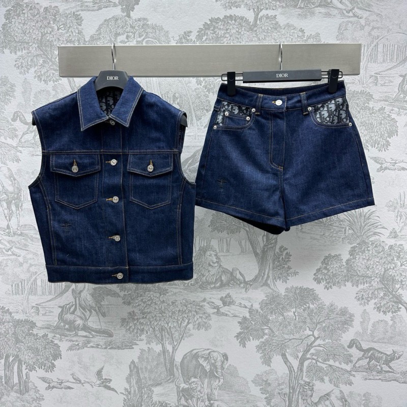 Dior Denim Vest & Shorts