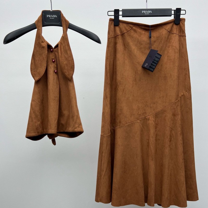 Prada Halter Neck Shirt & Skirts