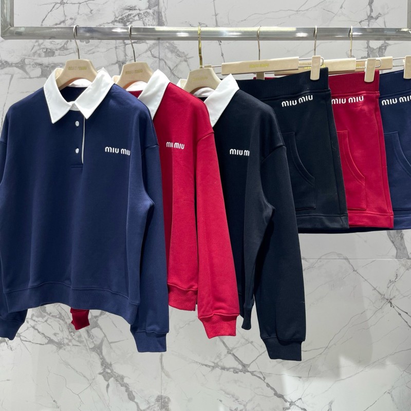 MiuMiu Long Sleeves Shirt & Skirts Set