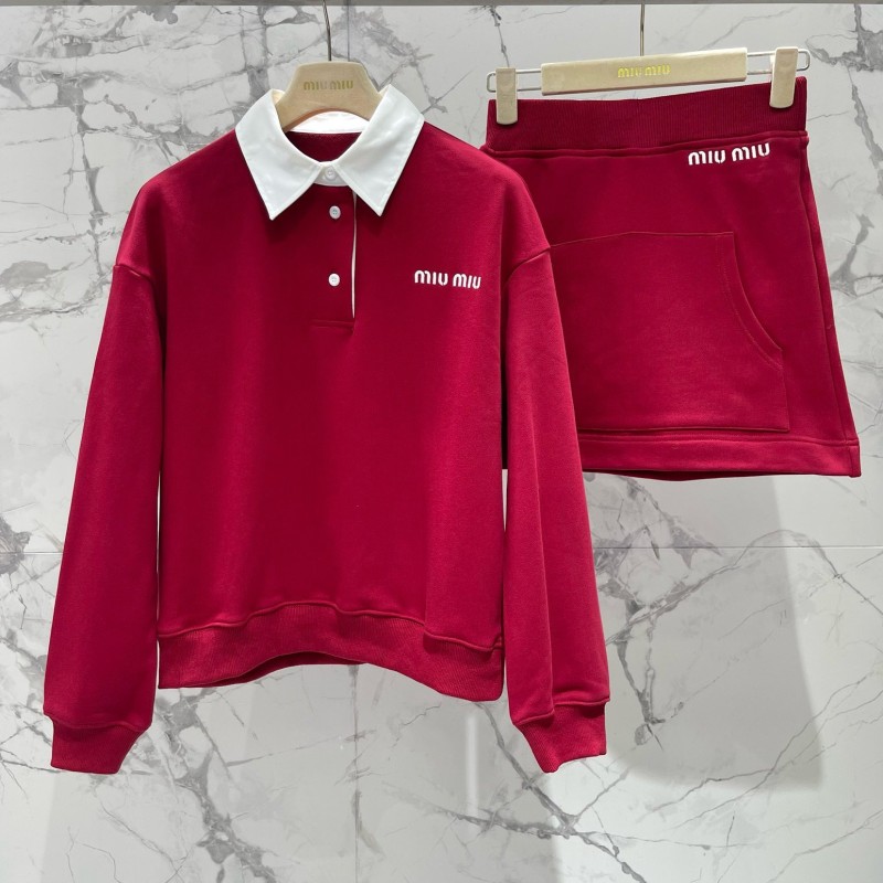 MiuMiu Long Sleeves Shirt & Skirts Set