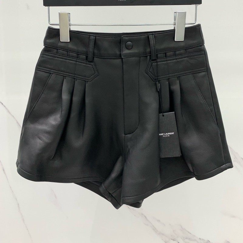 YSL Leather Shorts