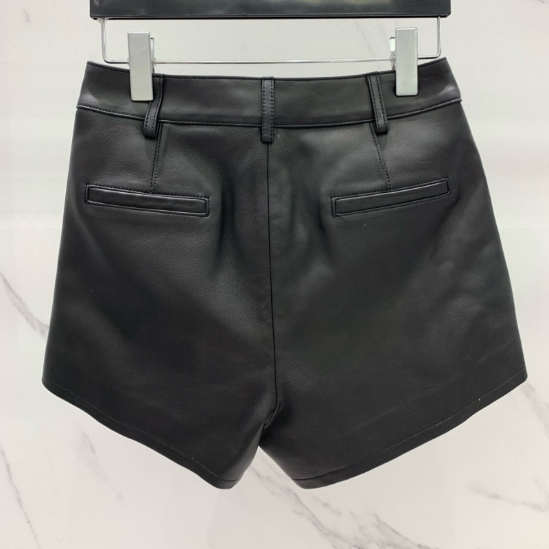YSL Leather Shorts