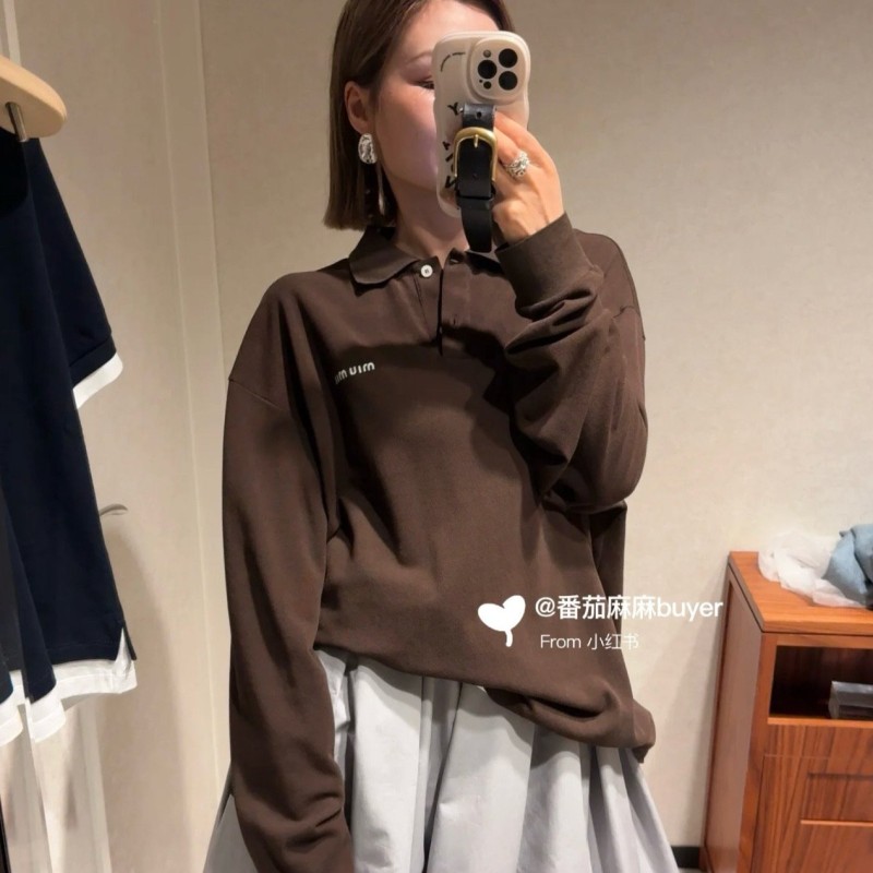 MiuMiu Unisex Long Sleeves Polo Tee