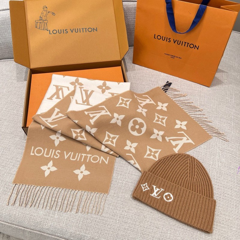 LV Long Scarf & Bennie Hat