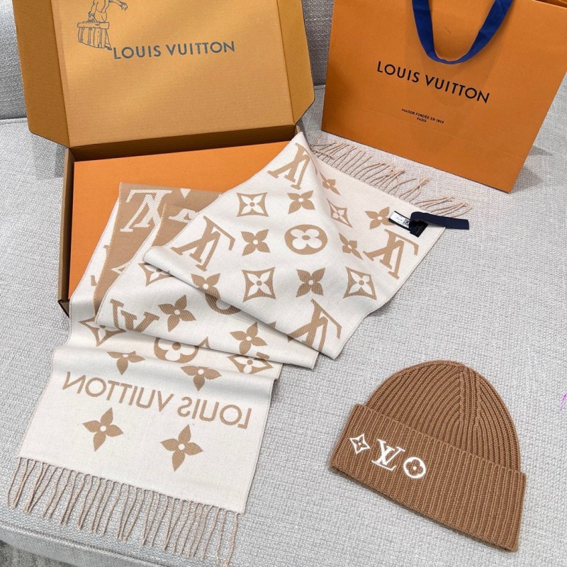 LV Long Scarf & Bennie Hat
