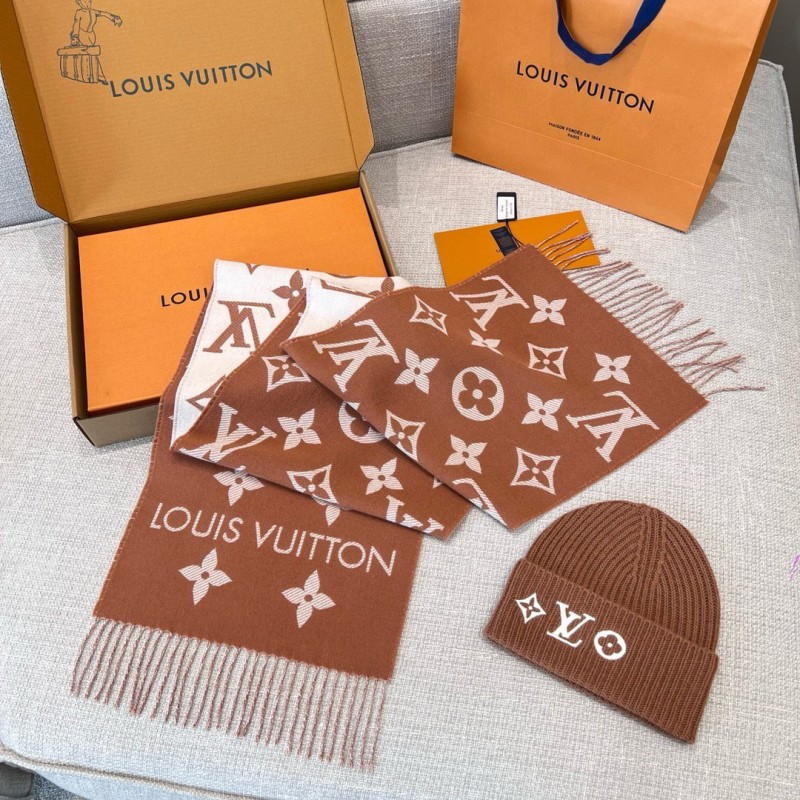 LV Long Scarf & Bennie Hat