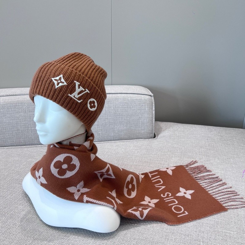LV Long Scarf & Bennie Hat