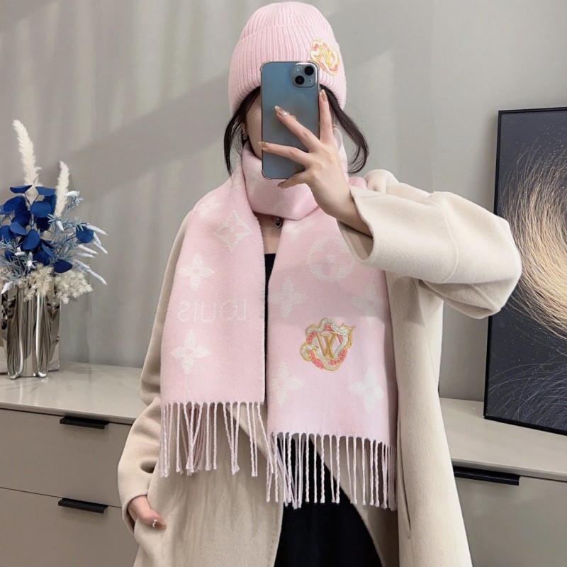 LV Long Scarf & Bennie Hat