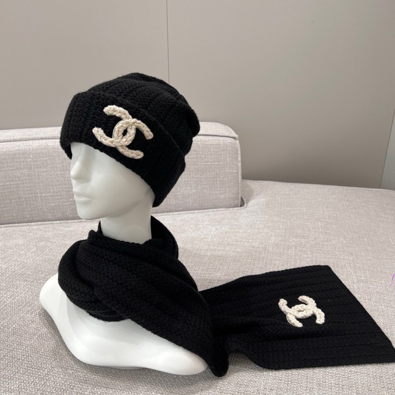 Chanel Long Scarf & Bennie Hat