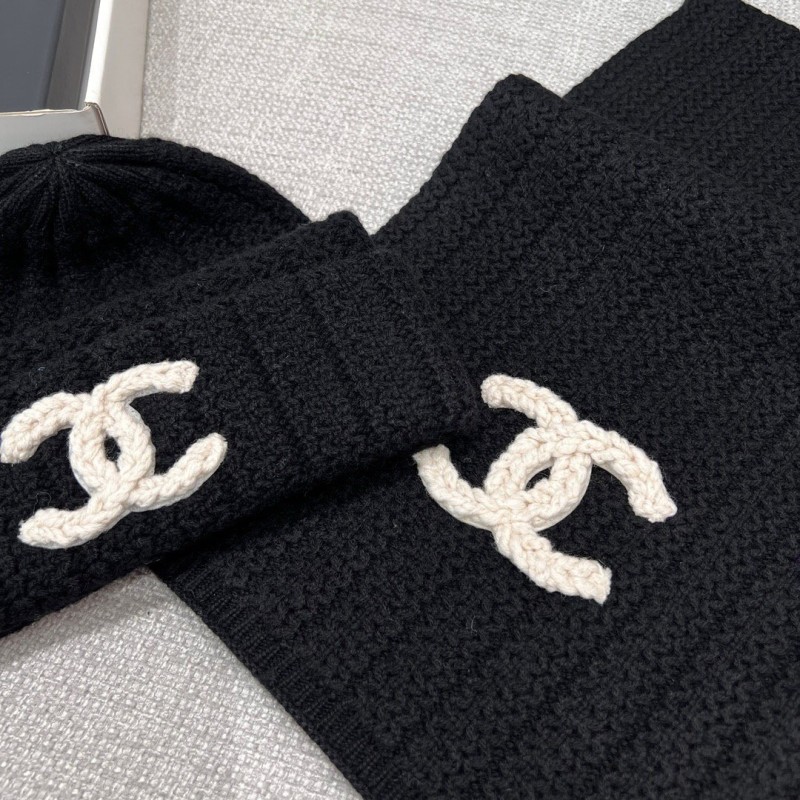 Chanel Long Scarf & Bennie Hat