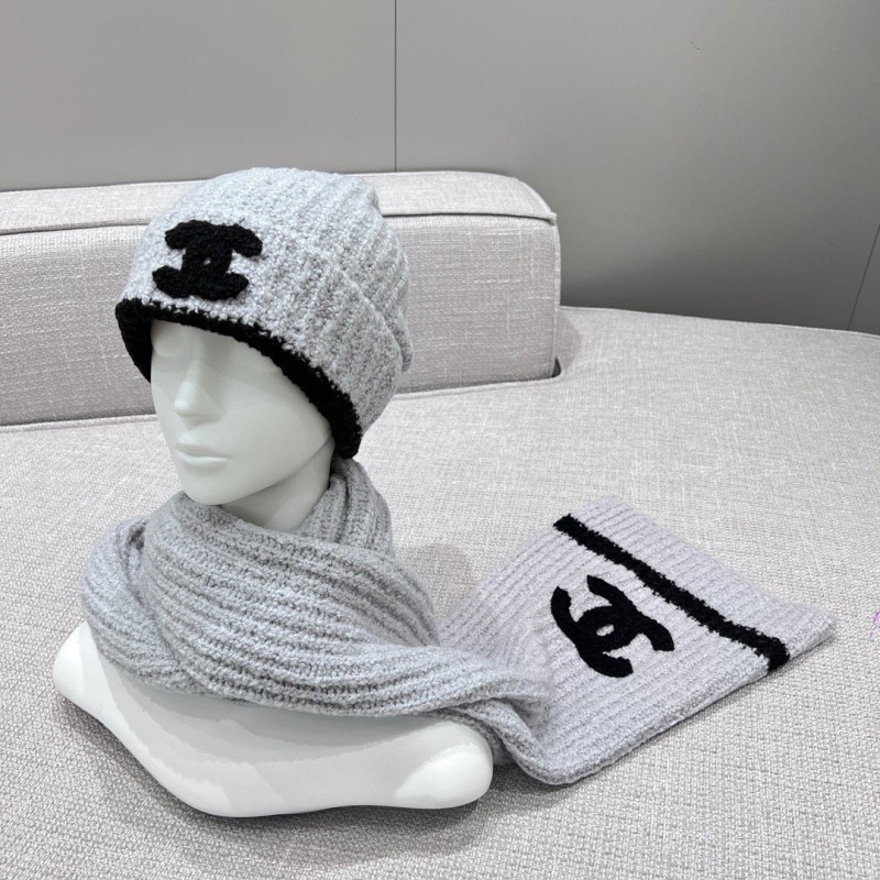 Chanel Scarf & Bennie Hat