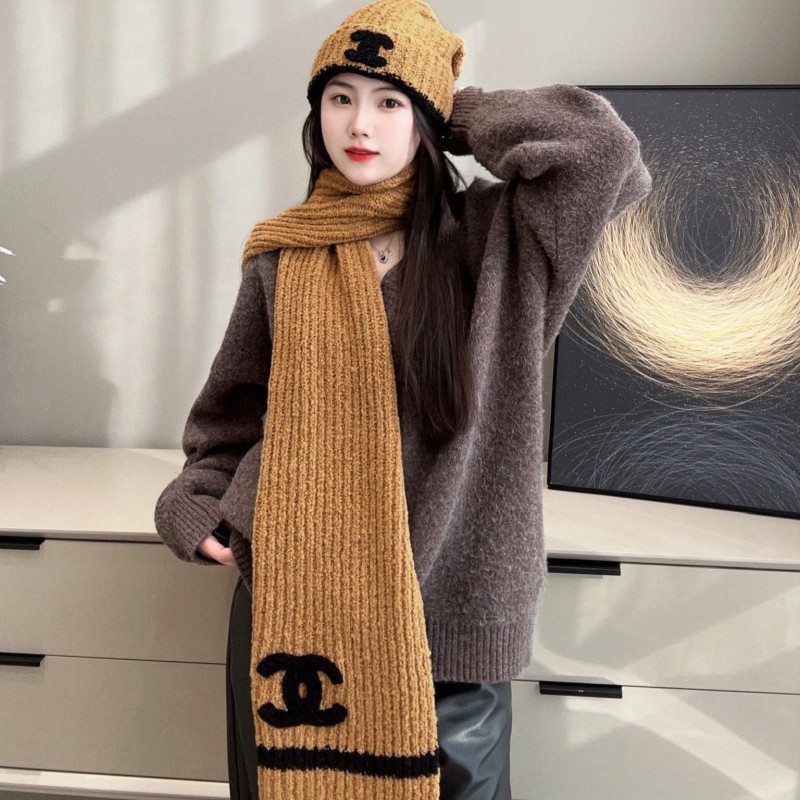 Chanel Scarf & Bennie Hat