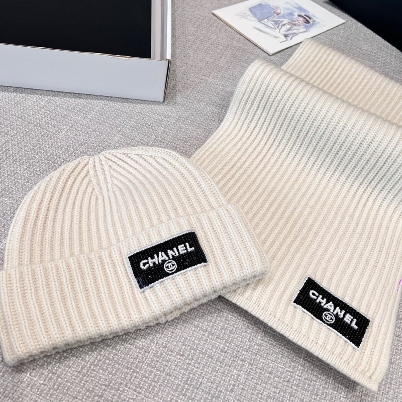 Chanel Long Scarf & Bennie Hat
