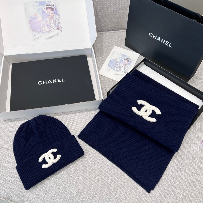 Chanel Long Scarf & Bennie Hat