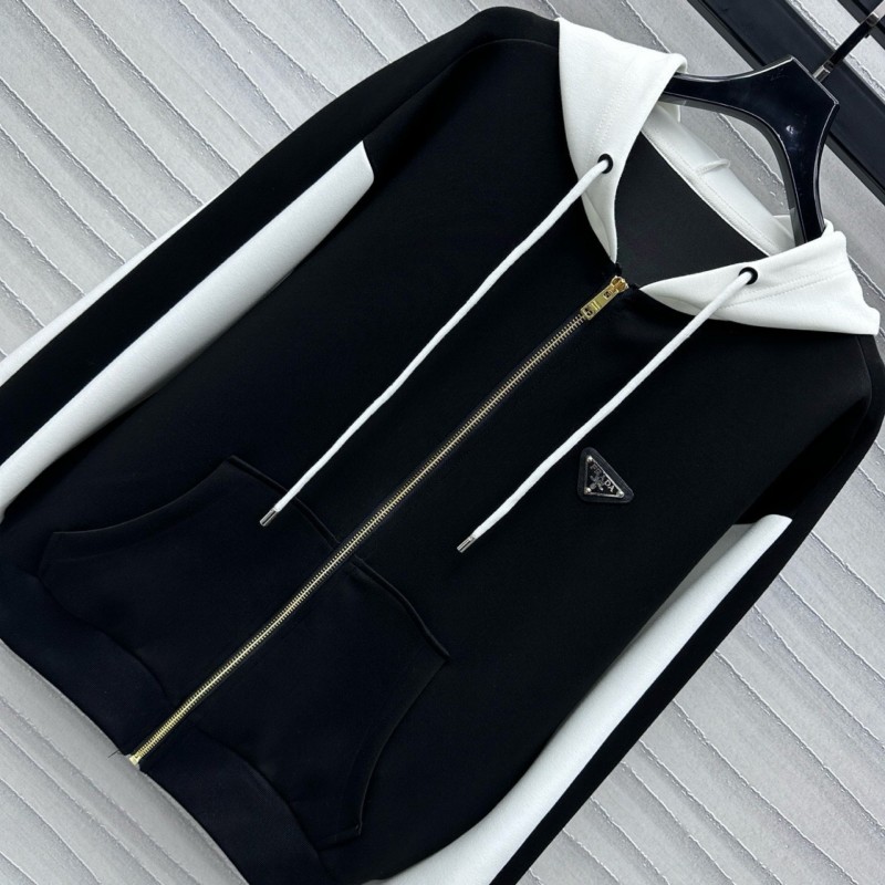 Prada Zipper Sweater & Sweatpants Set
