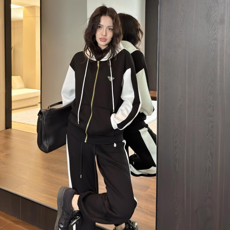 Prada Zipper Sweater & Sweatpants Set
