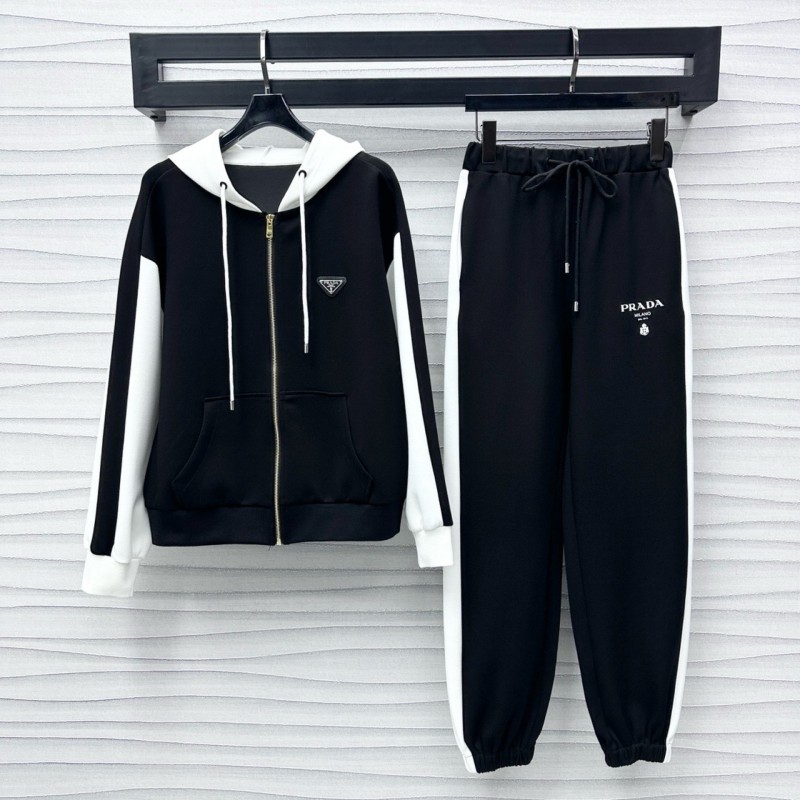 Prada Zipper Sweater & Sweatpants Set