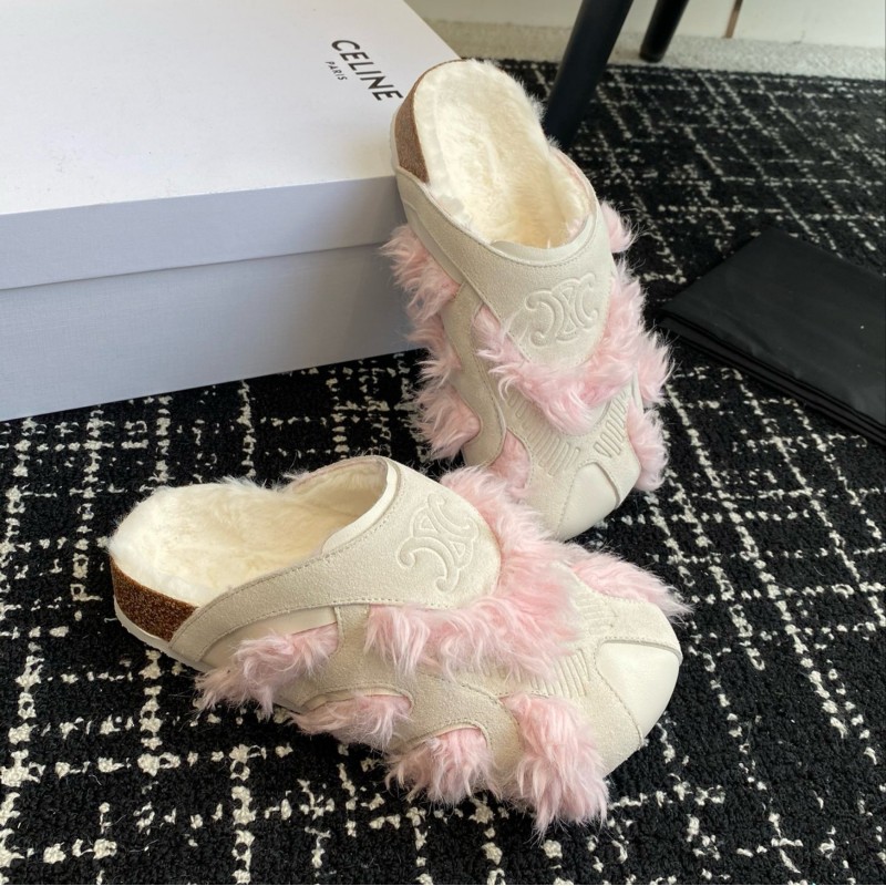 Celine Fur Sandals