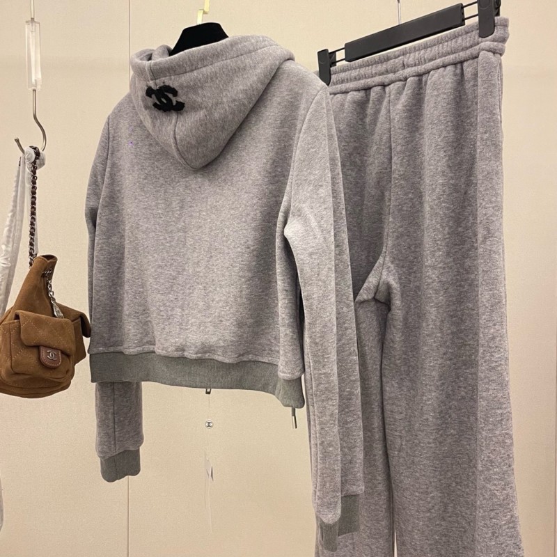 Chanel Zipper Sweater & Sweatpants Set