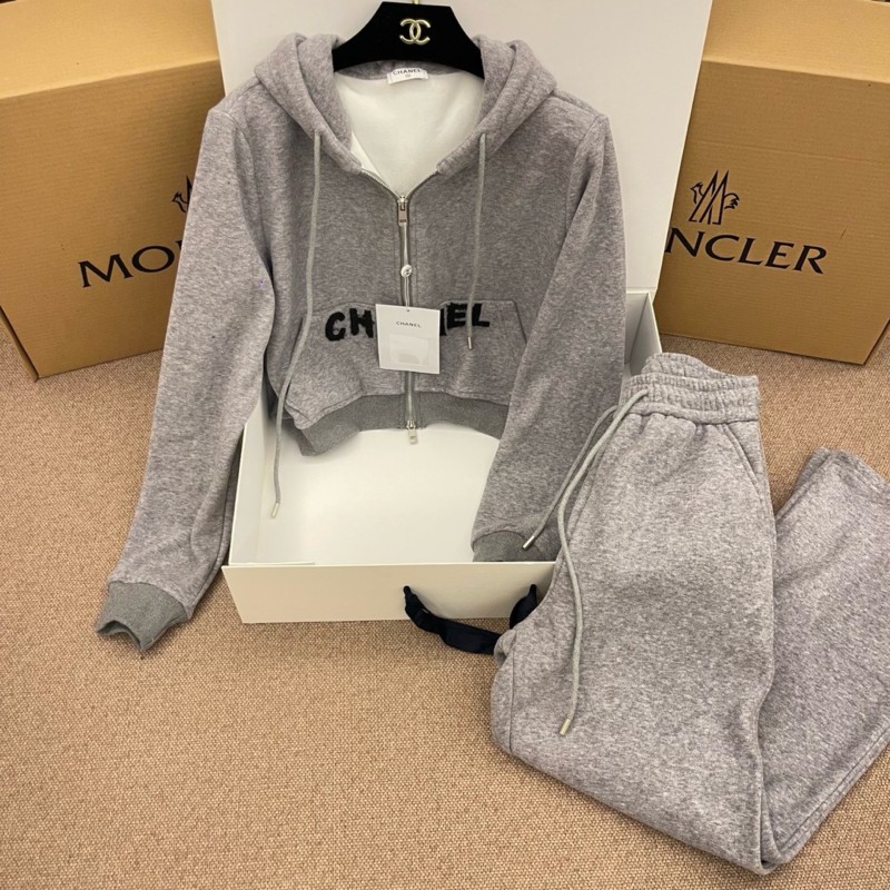 Chanel Zipper Sweater & Sweatpants Set