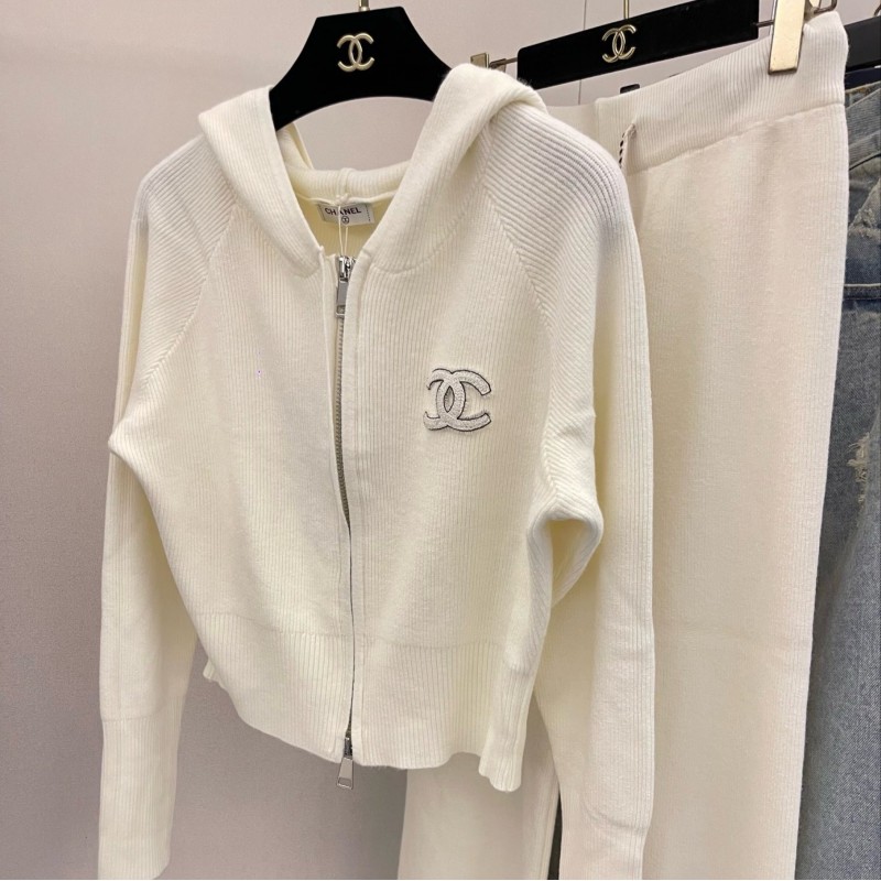 Chanel Zipper Sweater & Sweatpants Set