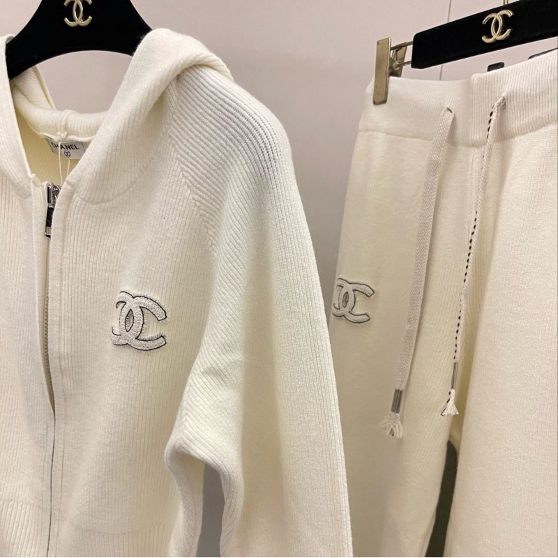 Chanel Zipper Sweater & Sweatpants Set