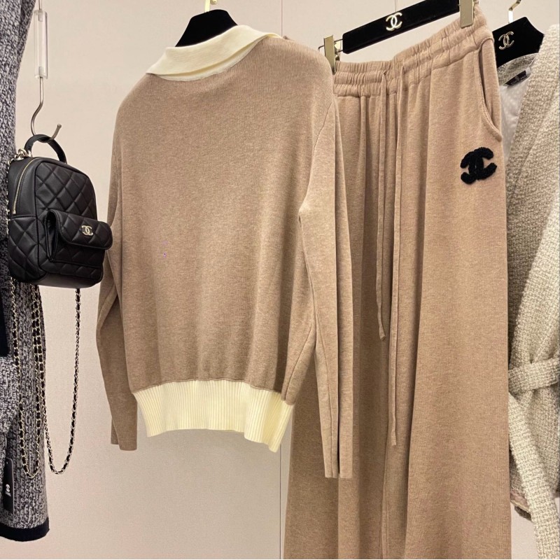 Chanel Cashmere Sweater & Sweatpants Set