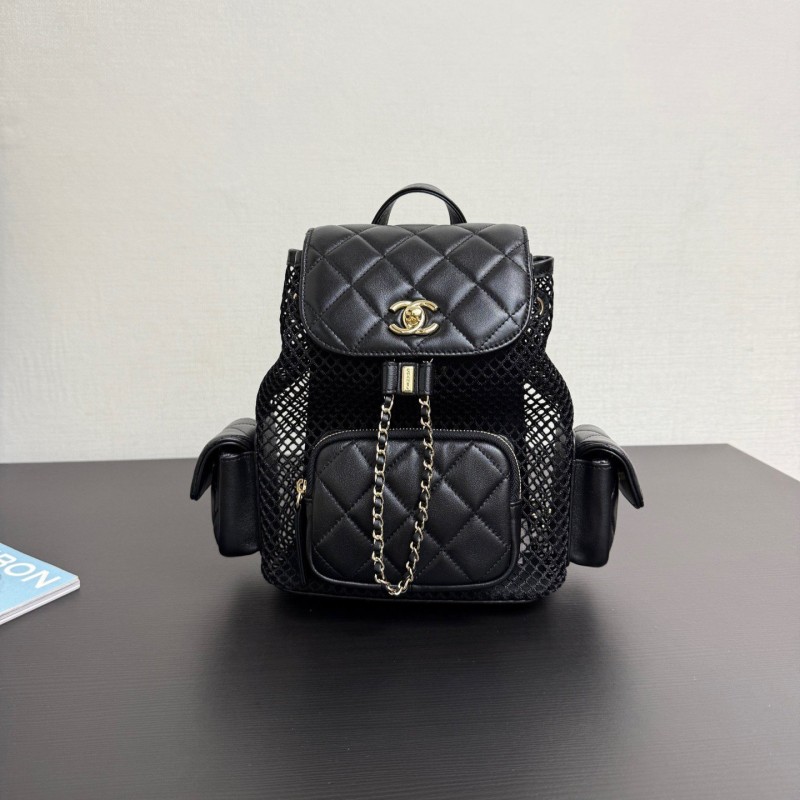 Chanel 25S 镂空网纱双肩包