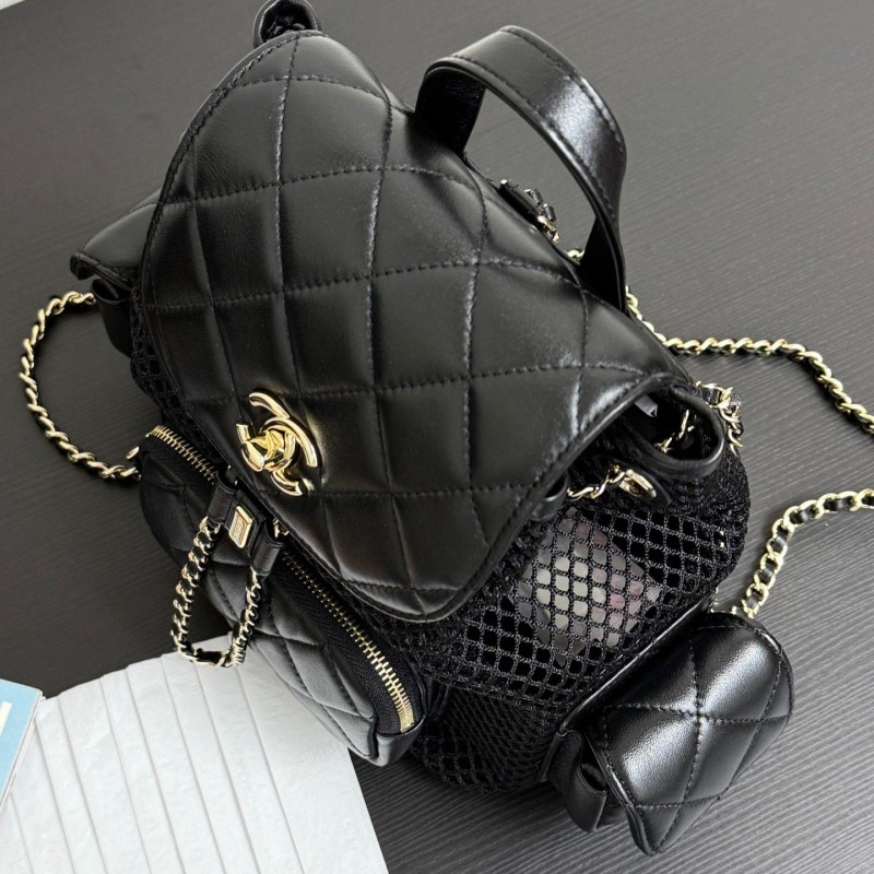 Chanel 25S 镂空网纱双肩包