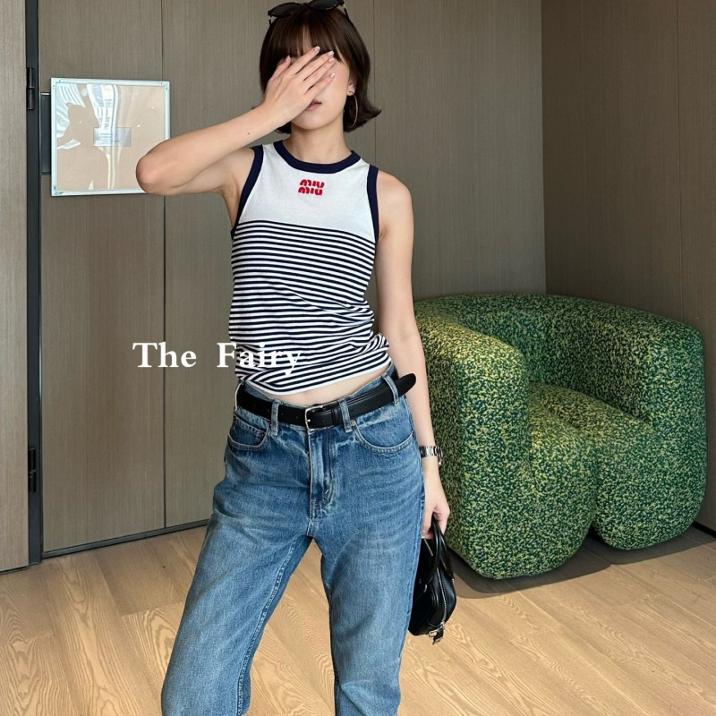 MiuMiu Singlet & Denim Pants Set